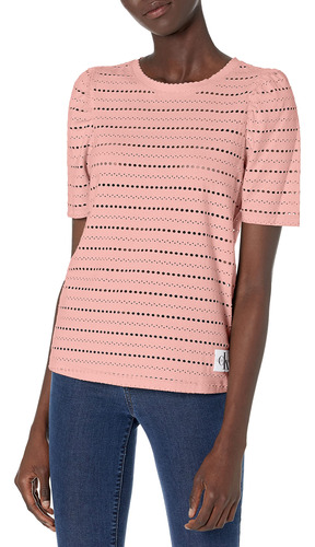 Calvin Klein Camiseta Manga Corta Puño Alto Para Mujer