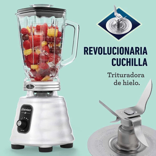 Licuadora Oster Osterizer BLSTSE75 1.25 L blanca con jarra de vidrio