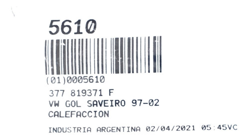 Imagen 4 de 5 de Manguera Calefaccion Bypass Gol Parati Saveiro