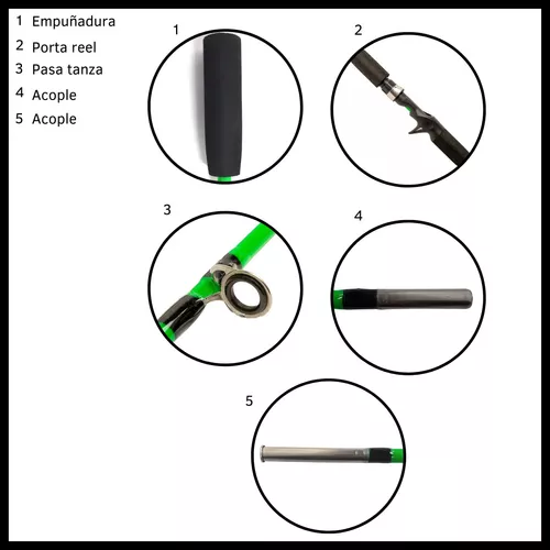 Caña Pescar Hueca 2 Tramos 2.40mts Pesca Variada Rio