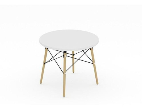 Mesa De Centro Moderna Para Sala Eames Circular 60 Blanca