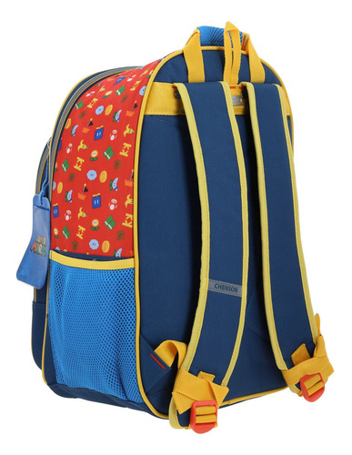 Mochila Grande Escolar Chenson Super Mario Bros Luigui Fiant Color Azul Marino Diseño De La Tela Liso