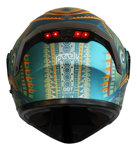 Imagen 5 de 6 de Casco Kov Estelar Abatible Luz Led Con Gafas Certificado Dot