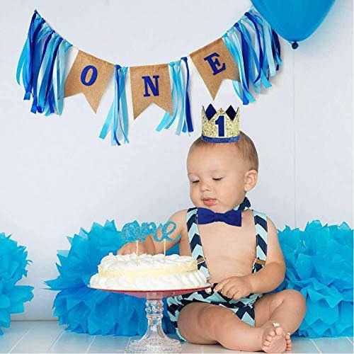 Bebé 1er Cumpleaños Niño Decoraciones Con Corona Alta Silla 