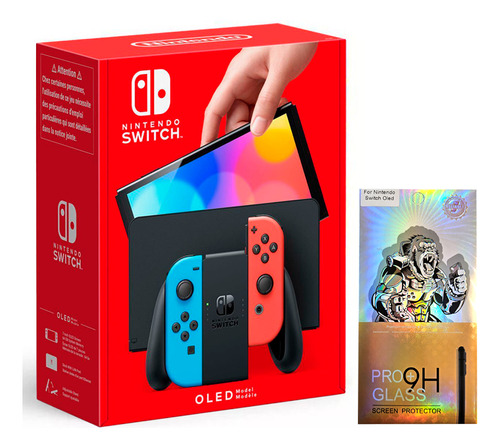 Nintendo Switch Oled Neon Rojo Azul Macrotec