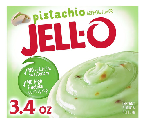 Jello Pudding En Polvo Mix Pudin Sabor Pistache Importado