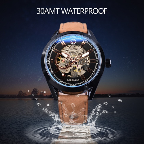 Reloj Forsining Casual Leather Luminous Para Hombre