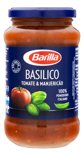 Molho de tomate com manjericão Barilla sem glúten 400 g