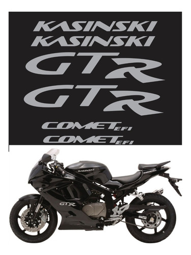 Kit Adesivos Kasinski Comet 250 Gtr Em Prata 01