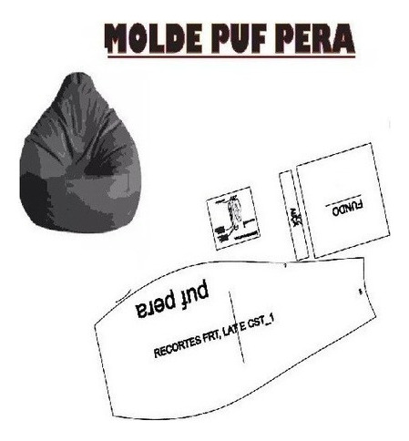 Patrones Puff  Molde Muebles Forma De Pera