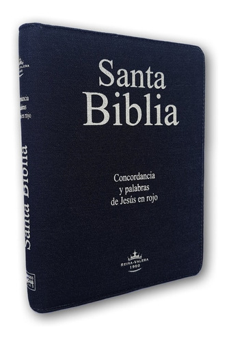 Biblia Rvr60 Letra Gigante Mezclilla Con Cierre Verde/rosa