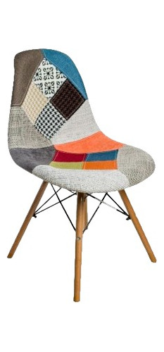 Silla Moderna Eames Tapizada Multicolor