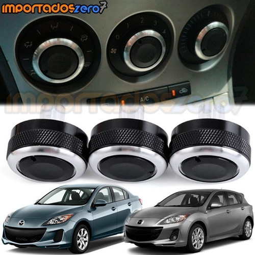 Set 3 Piezas Perillas Aire Acondicionado Ac Mazda 3 All New 