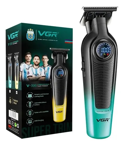 Máquina Cortar Pelo Profesional Patillera Vgr V-996 7000 Rpm Color Verde