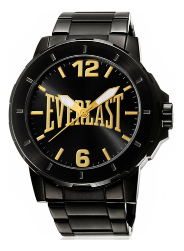 Relógio Pulso Everlast Masculino Aço Preto E602