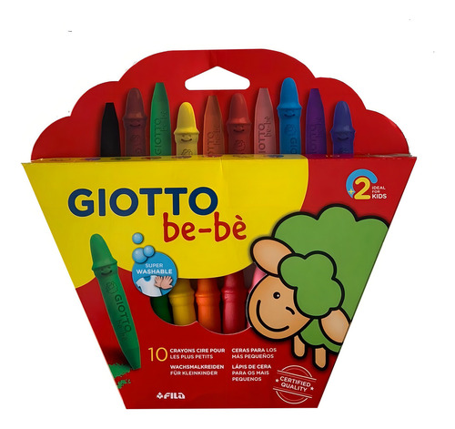 Crayones/crayolas Giotto Bebé X12 Un. Totalmente Lavables