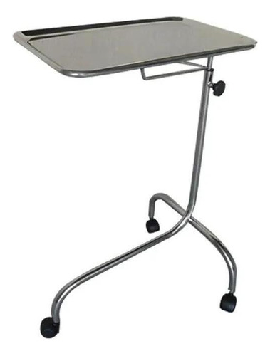 Mesa Mayo Auxiliar Hospitalar Aço Inox - Clínica - Rodízios