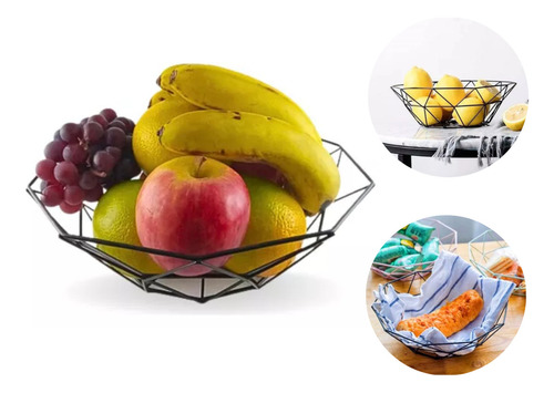 Fruteira De Mesa Infinity Organizador De Frutas Cesto Metal Aramado