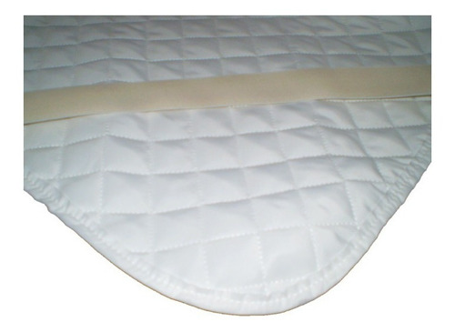 Protector Cubrecolchon Matelaseado 150x190 2 Plazas Color Blanco Diseño De La Tela Percal 1era Calidad