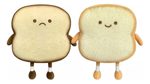 Almohada De Peluche Con Diseño De Pan Tostado, 2 Piezas