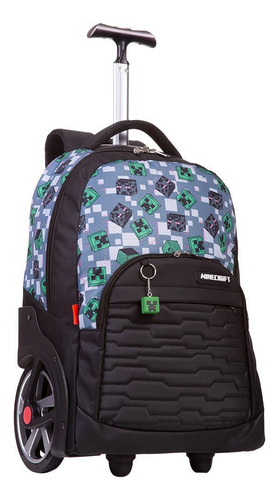 Mochila Minecraft X Mosaico Zumbis Creepers Slender Mans 00