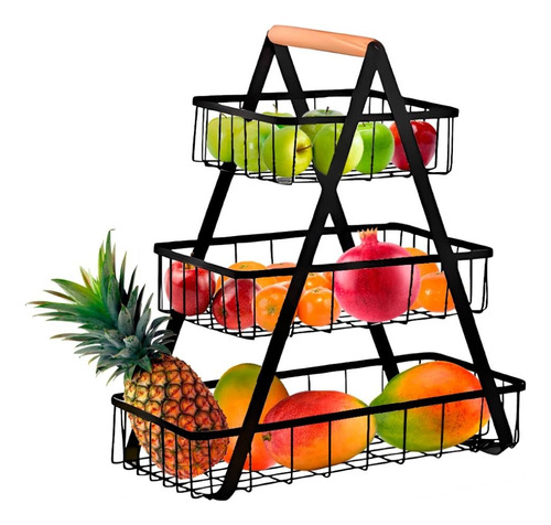 Frutero Cesta De Cocina 3 Niveles Rack Organizador Fruta Pan