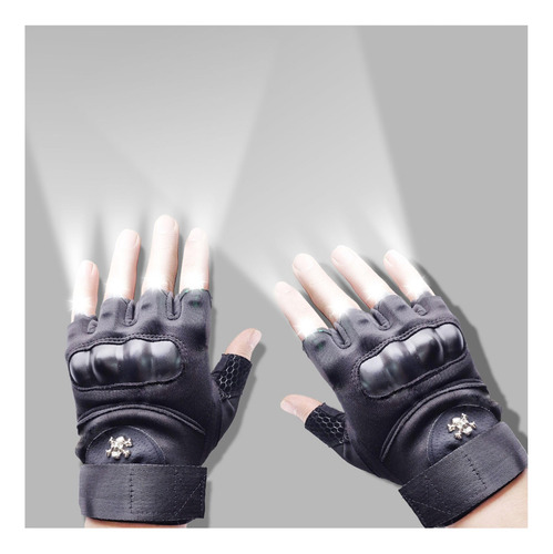 Guantes De Linterna Led, Guantes Con Luz De Medio Dedo,