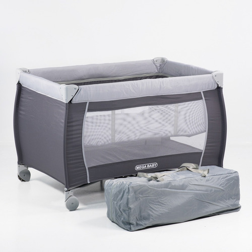 Practicuna Bebé Mega Baby Piscis C/cambiador, Capota Y Tul Color Dark grey Diseño de la tela Liso