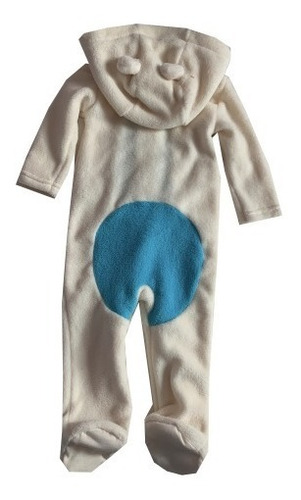 Imagen 2 de 2 de Buzo Enterito Pijama Osito Plush Con Capucha De Bebé