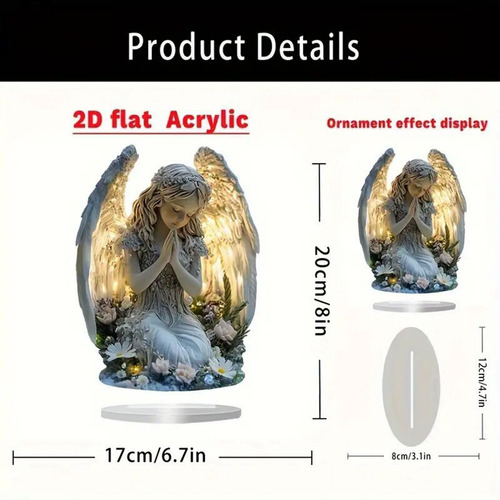 Estatua De Ángel De Oración, Decoración De Mesa Tranquila Y