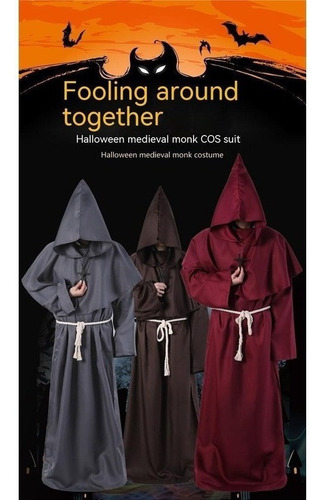 Halloween Medieval Mística Bruja Monje Túnica