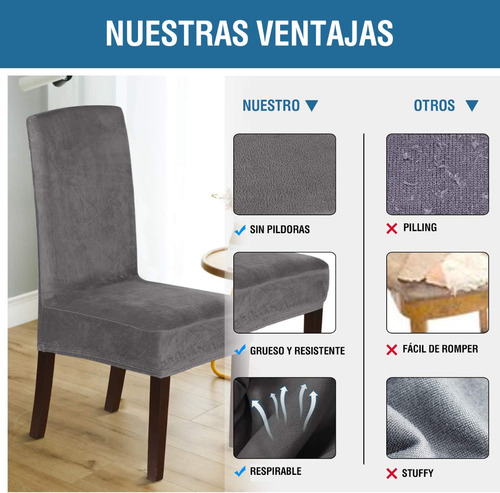 Fundas Elástica Para Sillas Comedor Lavable Protector 6 Pzas