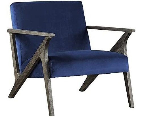 Homelegance - Silla De Terciopelo, Color Azul Marino