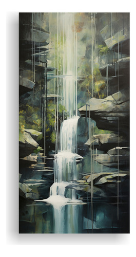 60x30cm Cuadro Decorativo De Cascada Tranquila En Lienzo