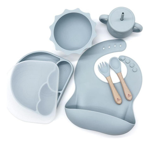 Juego De Alimentación De Silicona Para Bebés - Juego De Uten
