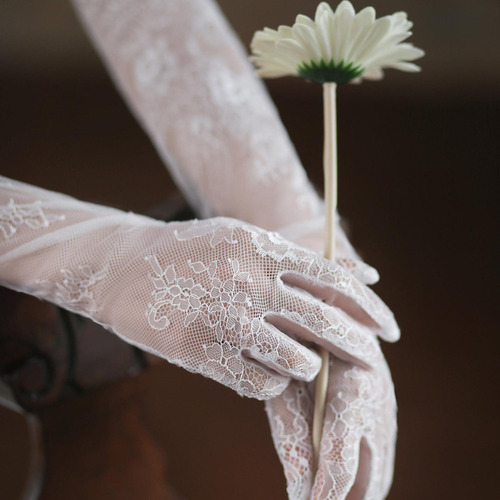 De Guantes De Novia Guante De Encaje Guantes Largos De Codo