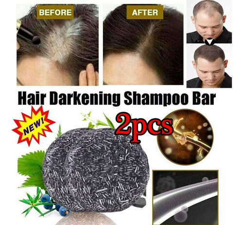 2 Peças De Shampoo Escurecedor Barra Sabonete Darkening Sham