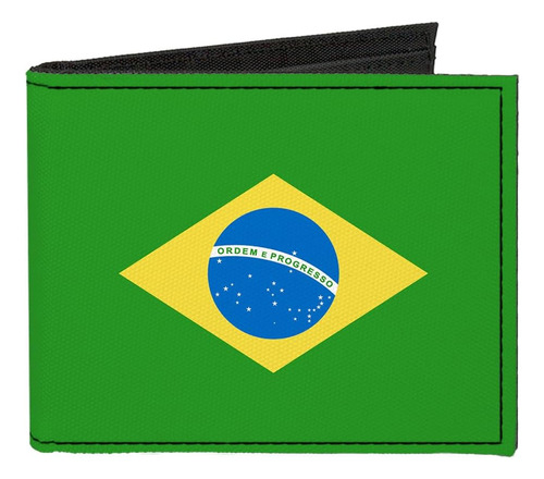 Cartera Plegable Lona Con Hebilla - Brasil