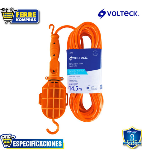 Lámpara Taller Con Canastilla Plástica,