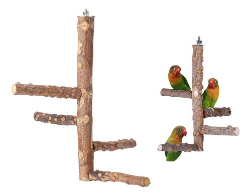 Percha Para Pájaros Soporte De Madera Natural L 15x35cm