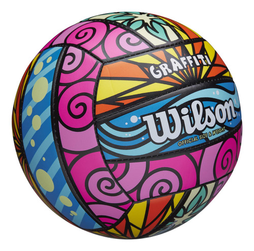 Wilson Sporting Goods Graffiti Volleyball: Rosa/azul/amarill