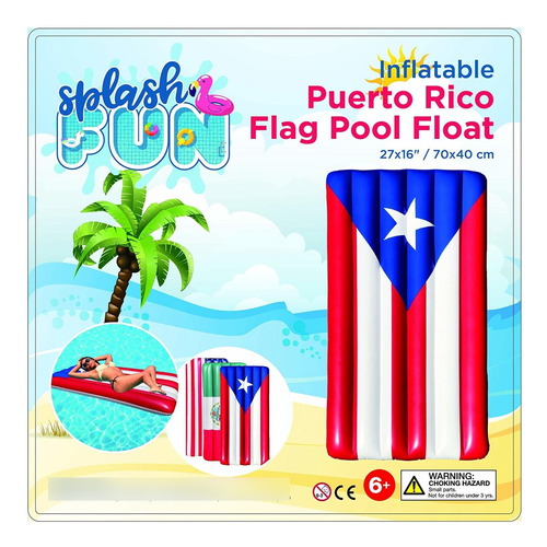 Splash Fun Bandera De Puerto Rico Inflable Gigante De 5.9 ft