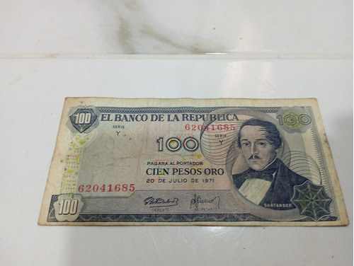Billete 100 Pesos Oro Original Del 1971