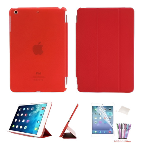 Ultra Delgado Elegante Cuero Funda Para iPad Mini 1 2 3 Rojo