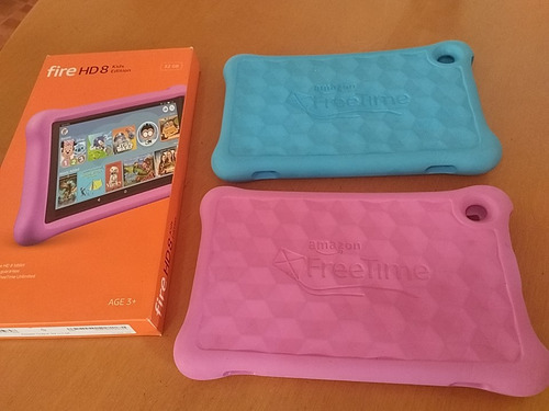 Forro Tablet Amazon Fire Original Azul Y Rosado