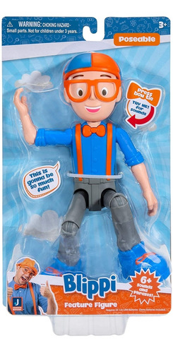 Figura Muñeco Articulado Blippi Con Sonido Original 25cm