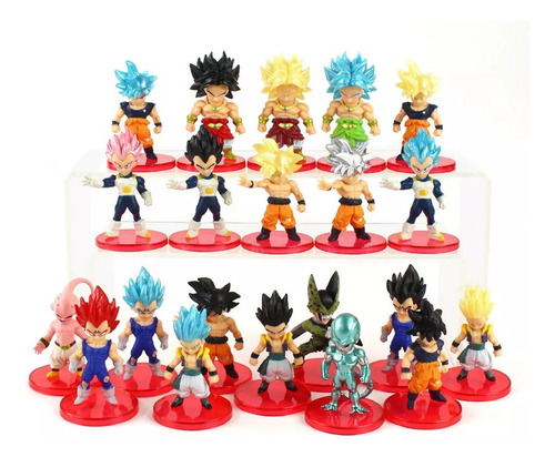 21pcs Bonecos De Ação Dragon Ball Super Saiyan+