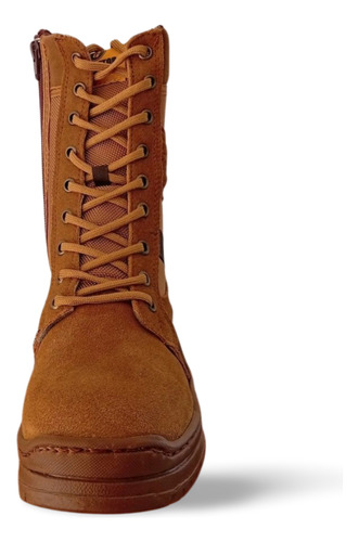 Botas Tácticas Con Cierre Lateral De Piel Gamuza En Color Co