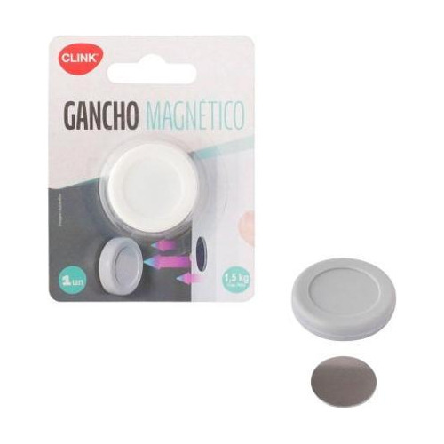 Gancho De Plastico 3cm Adesivo Magnetico Com Ima Clink 1,5kg