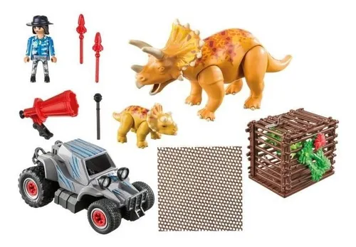 Playmobil Dinos Coche Con Triceratops 9434 - 59 Pz